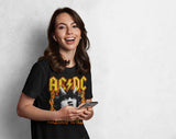 AC/DC Highway to Hell Fire Graphic T-Shirt - Official Classic Rock Band Tee