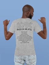 AC/DC Back in Black Graphic T-Shirt - Officially Licensed Two-Sided Rock Band Tee