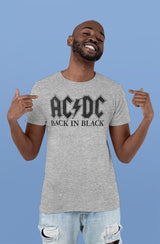 AC/DC Back in Black Graphic T-Shirt - Officially Licensed Two-Sided Rock Band Tee