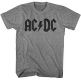 AC/DC Dark Tonal Logo Graphic T-Shirt - Official Classic Rock Band Tee