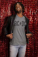 AC/DC Dark Tonal Logo Graphic T-Shirt - Official Classic Rock Band Tee