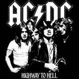 AC/DC Highway To Hell Black and White Photo Graphic Youth Tee - Unisex Kids Rock Band Shirt