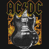 AC/DC Flaming Guitar Graphic Ladies Tank Top - Official Angus Young Rock Band Tee