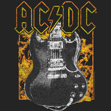 AC/DC Fire and Guitar Kids Graphic T-Shirt - Official Rock Band Youth Tee - 100% Cotton Short Sleeve