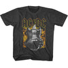 AC/DC Fire and Guitar Kids Graphic T-Shirt - Official Rock Band Youth Tee - 100% Cotton Short Sleeve