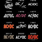 AC/DC 50th Anniversary Graphic T-Shirt - Official Two-Sided Logos Rock Band Tee