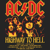 AC/DC Highway to Hell Tracklist Graphic T-Shirt - Official Rock Band Tee