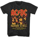 AC/DC Highway to Hell Tracklist Graphic T-Shirt - Official Rock Band Tee