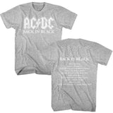 AC/DC Back in Black Album Graphic T-Shirt - Official Two-Sided Rock Band Tee