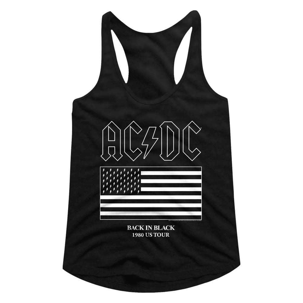 AC/DC US Tour Flag Adult Women's Tank Top - Retro Rock Music Clothing - Concert Lover Gift Idea