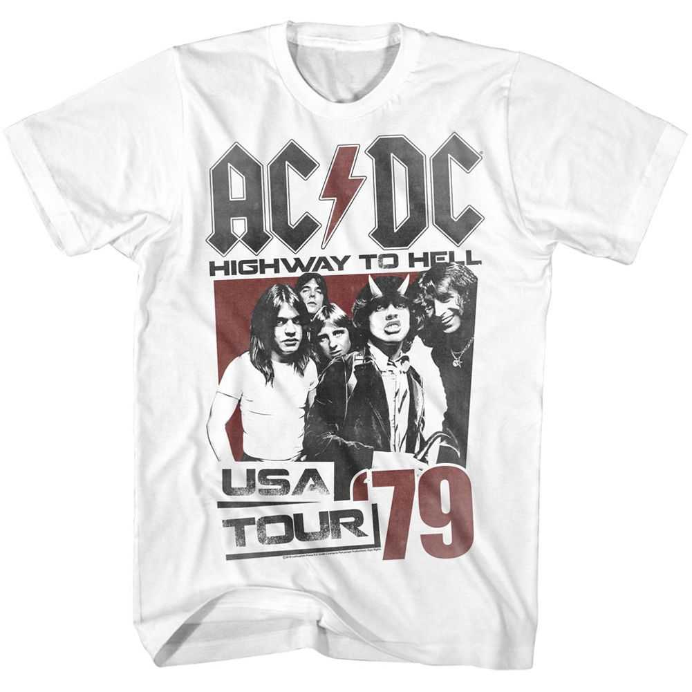 AC/DC Helltour 79 Adult Graphic T-Shirt - Retro Rock Music Clothing - Concert Lover Gift Idea