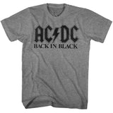 AC/DC Back In Black Adult Graphic T-Shirt - Retro Rock Music Clothing - Concert Lover Gift Idea