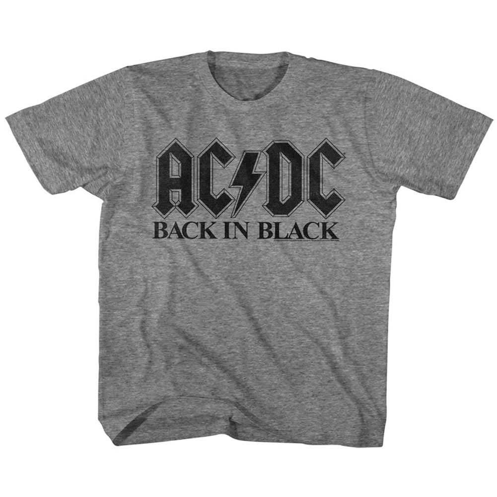 AC/DC Back In Black Youth Graphic T-Shirt - Retro Rock Music Clothing - Young Concert Lover Gift Idea