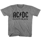 AC/DC Back In Black Youth Graphic T-Shirt - Retro Rock Music Clothing - Young Concert Lover Gift Idea