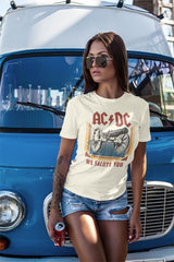 AC/DC Salute Adult Graphic T-Shirt - Retro Rock Music Clothing - Concert Lover Gift Idea