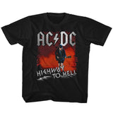 AC/DC Highway To Hell Youth Graphic T-Shirt - Retro Rock Music Clothing - Young Concert Lover Gift Idea