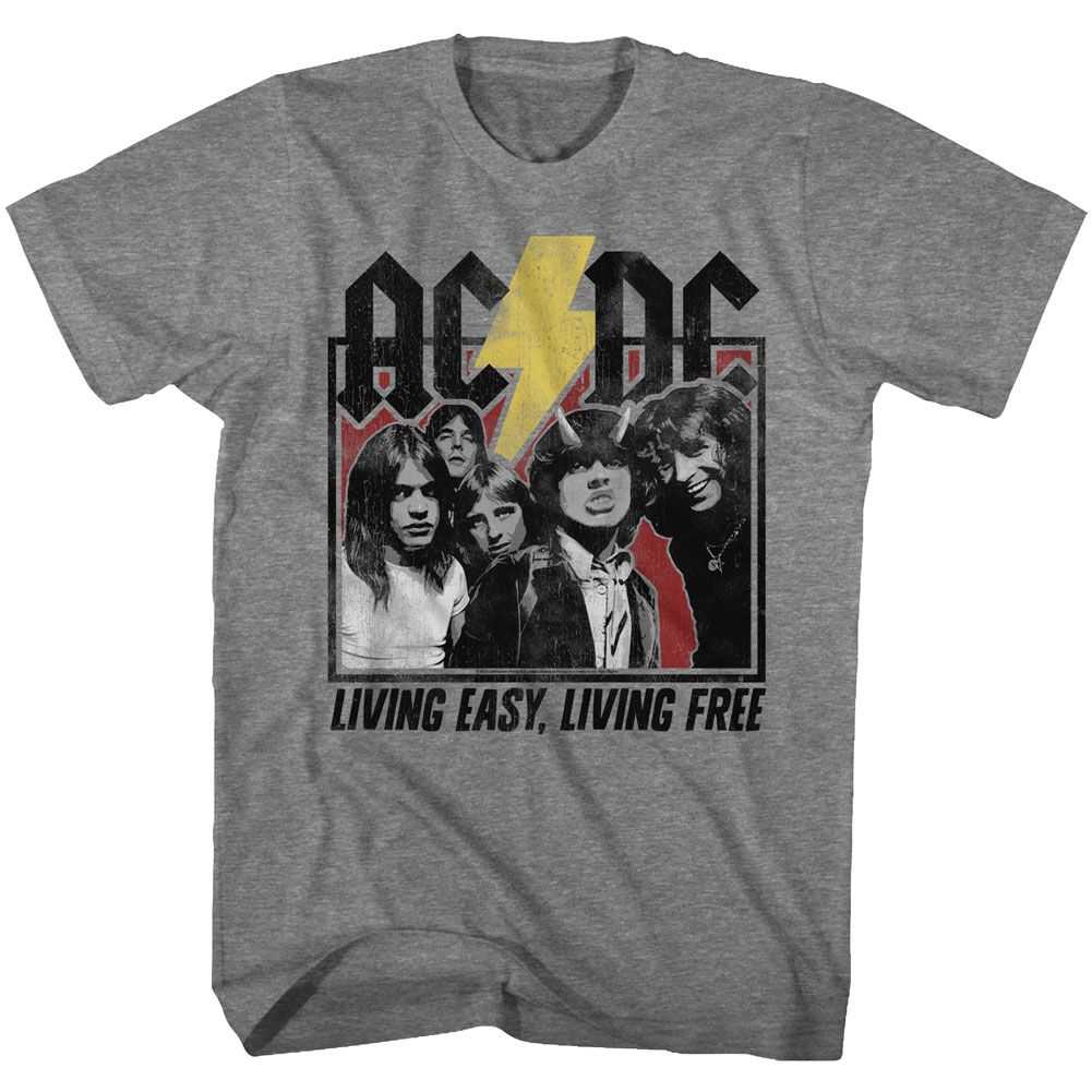 AC/DC Highway To Hell Lyrics Adult Graphic T-Shirt - Retro Rock Music Clothing - Concert Lover Gift Idea