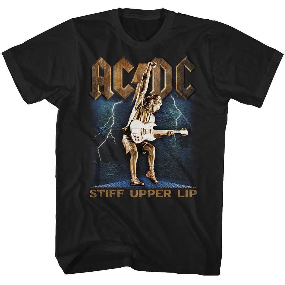 AC/DC Stiff Upper Lip Adult Graphic T-Shirt - Retro Rock Music Clothing - Concert Lover Gift Idea