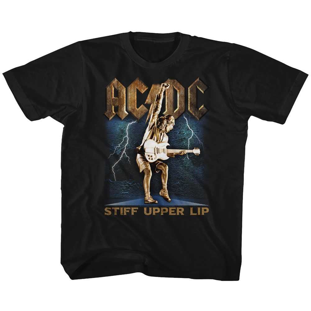 AC/DC Stiff Upper Lip Youth Graphic T-Shirt - Retro Rock Music Clothing - Young Concert Lover Gift Idea
