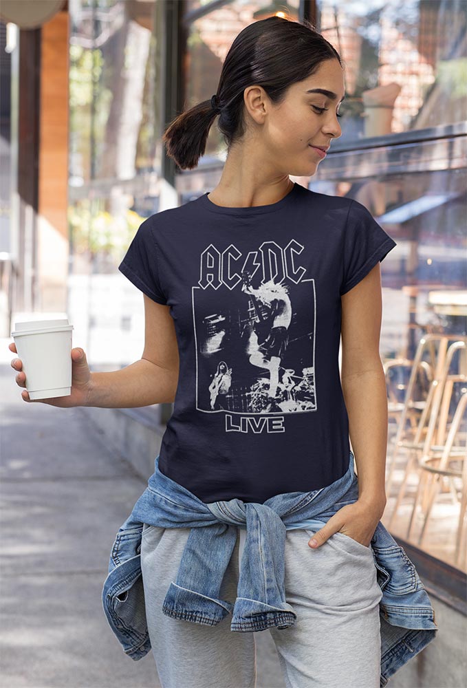 AC/DC Live Adult Graphic T-Shirt - Retro Rock Music Clothing - Concert Lover Gift Idea