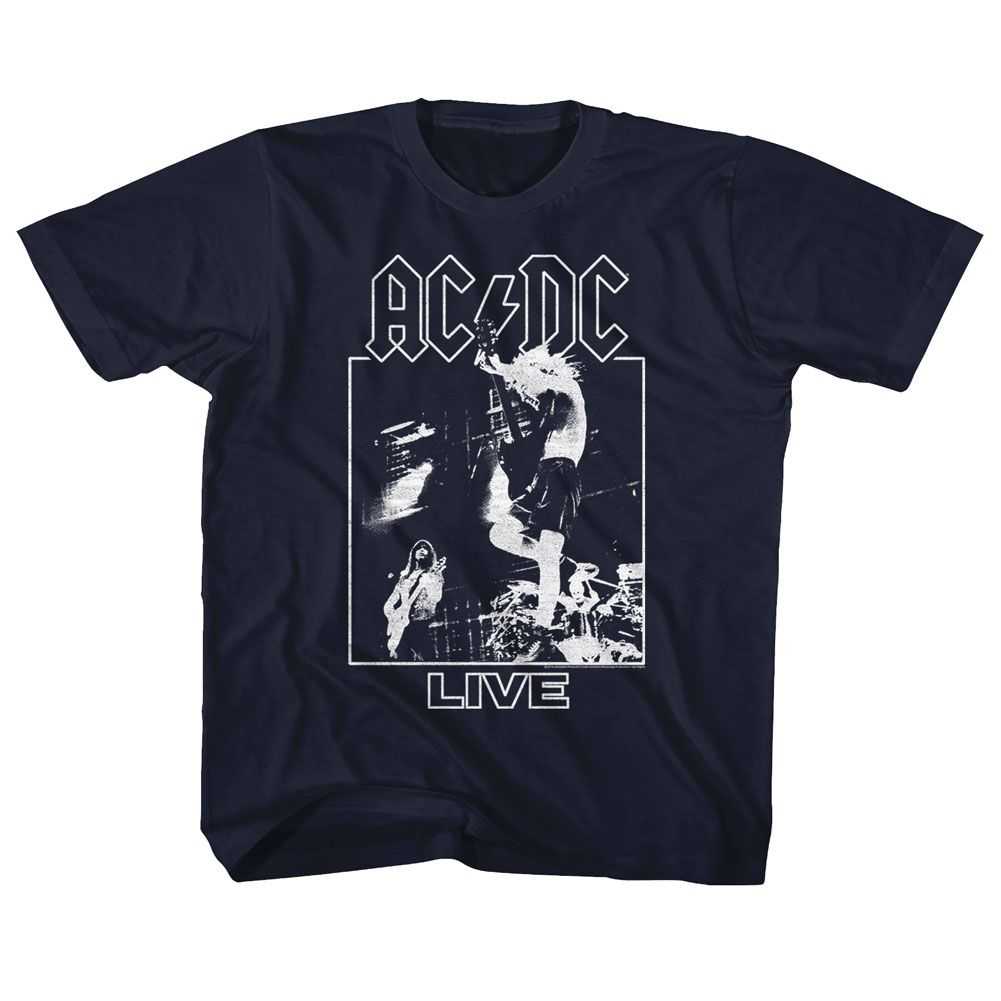 AC/DC Live Youth Graphic T-Shirt - Retro Rock Music Clothing - Young Concert Lover Gift Idea