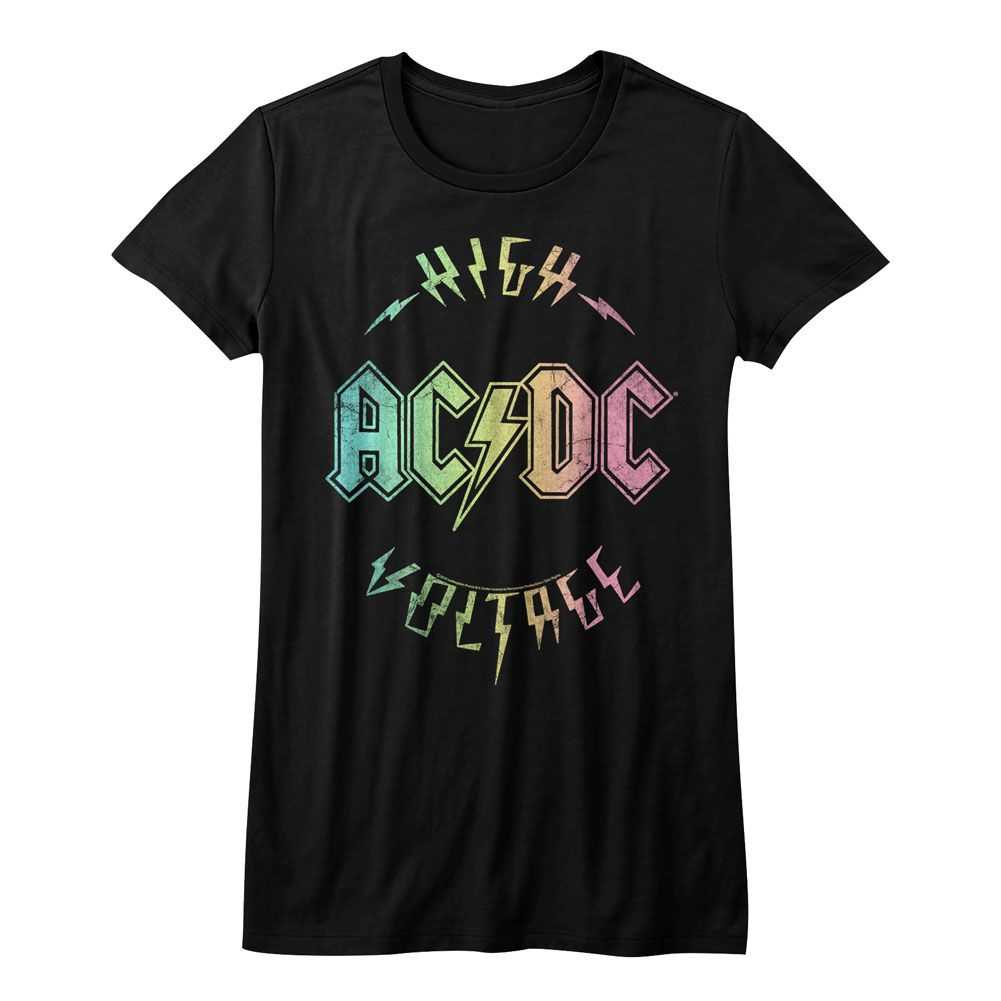 AC/DC Multicolor Voltage Adult Graphic T-Shirt - Retro Rock Music Clothing - Concert Lover Gift Idea