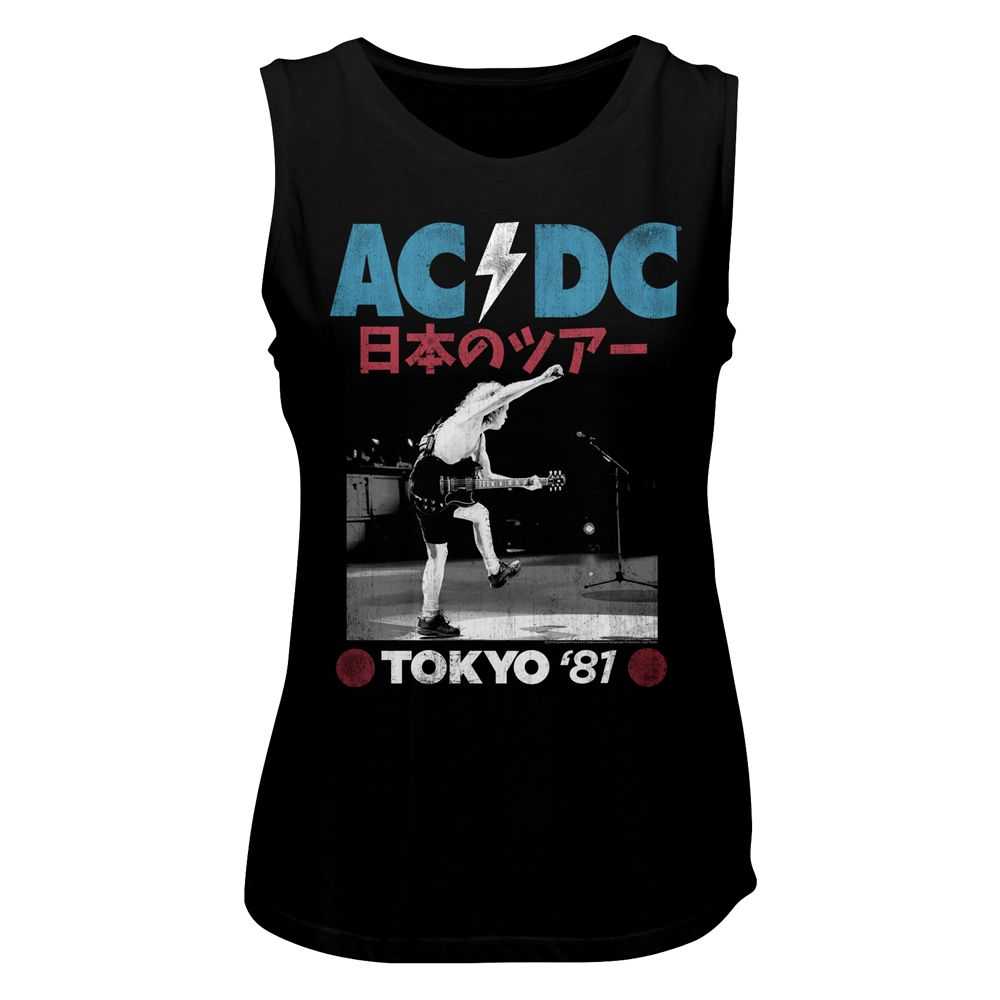 AC/DC Tokyo 81 Adult Women's Tank Top - Retro Rock Music Clothing - Concert Lover Gift Idea