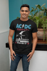 AC/DC Tokyo 81 Adult Graphic T-Shirt - Retro Rock Music Clothing - Concert Lover Gift Idea