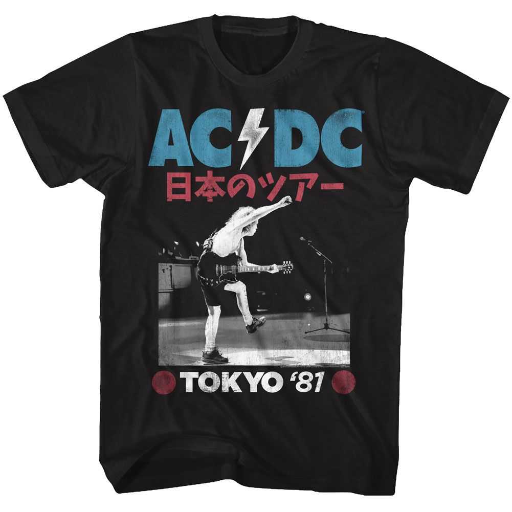 AC/DC Tokyo 81 Adult Graphic T-Shirt - Retro Rock Music Clothing - Concert Lover Gift Idea