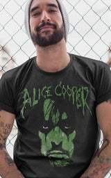 Alice Cooper Alien Face Graphic T-Shirt - Classic Rock Music Clothing - Vintage Concert Lover Gift Idea