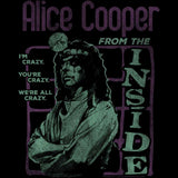 Alice Cooper From The Inside Graphic T-Shirt - Classic Rock Music Clothing - Vintage Concert Lover Gift Idea