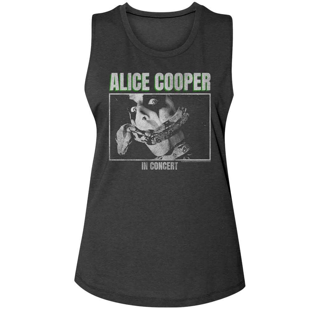 Alice Cooper In Concert Ladies Graphic Tank Top - Classic Rock Music Clothing - Vintage Concert Lover Gift Idea