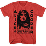 Alice Cooper Cobo Arena 1971 Graphic T-Shirt - Classic Rock Music Clothing - Vintage Concert Lover Gift Idea