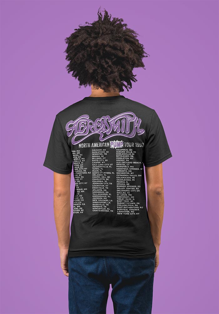 Aerosmith Pump Tour 2-Sided Adult Graphic T-Shirt - Retro Rock Music Clothing - Concert Lover Gift Idea