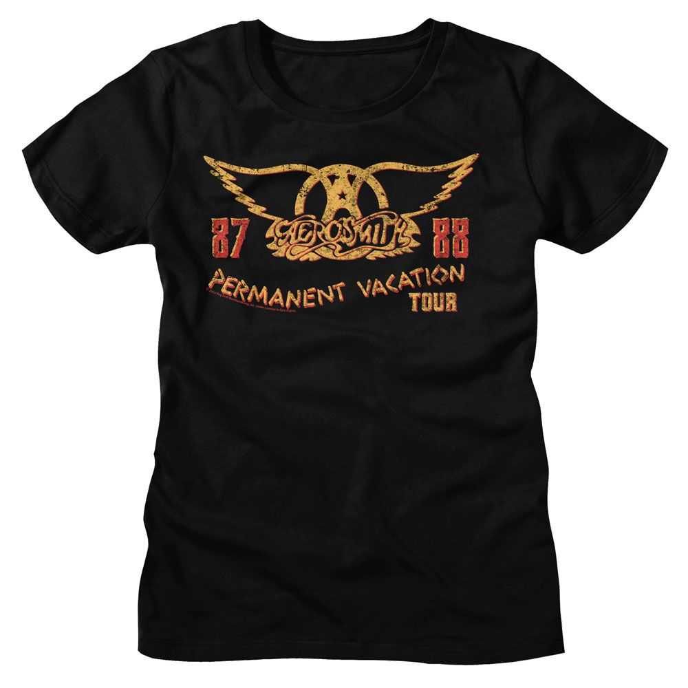 Aerosmith PV Tour 87 88 Graphic T-Shirt - Classic Rock Music Clothing - Vintage Concert Lover Gift Idea