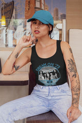 Aerosmith Dream On Blue White Ladies Graphic Tank Top - Classic Rock Music Clothing - Vintage Concert Lover Gift Idea