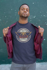 Aerosmith Aerocircle Graphic T-Shirt - Classic Rock Music Clothing - Vintage Concert Lover Gift Idea