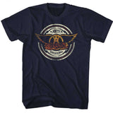 Aerosmith Aerocircle Graphic T-Shirt - Classic Rock Music Clothing - Vintage Concert Lover Gift Idea