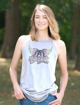 Aerosmith Faded Pinks Ladies Graphic Tank Top - Classic Rock Music Clothing - Vintage Concert Lover Gift Idea