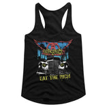 Aerosmith Eat The Rich Car Ladies Graphic Tank Top - Classic Rock Music Clothing - Vintage Concert Lover Gift Idea