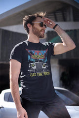 Aerosmith Eat The Rich Car Adult Graphic T-Shirt - Retro Rock Music Clothing - Concert Lover Gift Idea