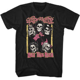 Aerosmith Skulls Recolor Graphic T-Shirt - Classic Rock Music Clothing - Vintage Concert Lover Gift Idea