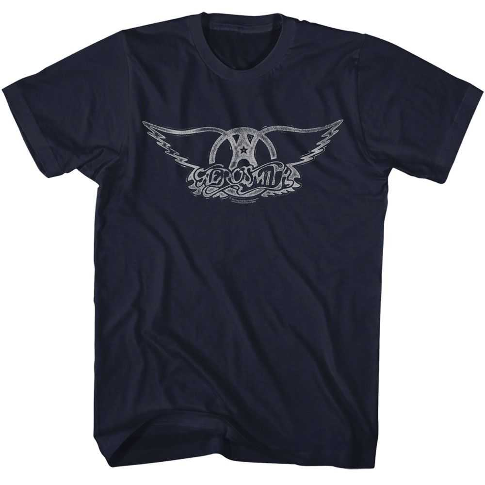 Aerosmith Wings Logo Light Adult Graphic T-Shirt - Retro Rock Music Clothing - Concert Lover Gift Idea