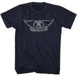 Aerosmith Wings Logo Light Adult Graphic T-Shirt - Retro Rock Music Clothing - Concert Lover Gift Idea