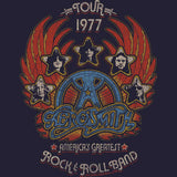 Aerosmith Tour 1977 Distressy Graphic T-Shirt - Classic Rock Music Clothing - Vintage Concert Lover Gift Idea