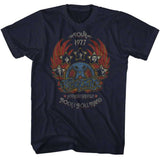 Aerosmith Tour 1977 Distressy Graphic T-Shirt - Classic Rock Music Clothing - Vintage Concert Lover Gift Idea