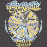 Aerosmith Nine Lives Recolor Graphic T-Shirt - Classic Rock Music Clothing - Vintage Concert Lover Gift Idea