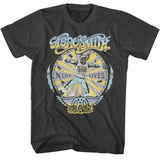 Aerosmith Nine Lives Recolor Graphic T-Shirt - Classic Rock Music Clothing - Vintage Concert Lover Gift Idea