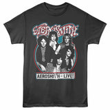 Aerosmith Weathered Circle Graphic T-Shirt - Classic Rock Music Clothing - Vintage Concert Lover Gift Idea