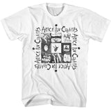Alice In Chains Multi Album Art Graphic T-Shirt - Classic Rock Music Clothing - Vintage Concert Lover Gift Idea
